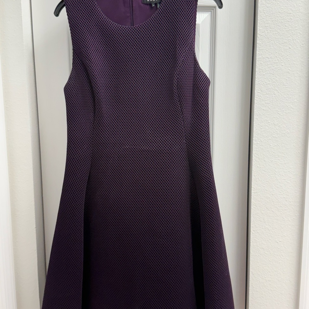 DKNY Deep Purple Textured Mini Dress